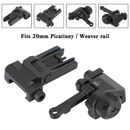 Folding Back Up Iron Sight Flip Up Front Rear Set Picatinny Rail KAC300