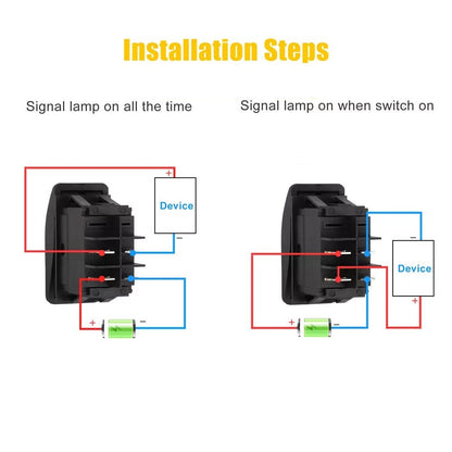 10PCS Waterproof Marine Boat Car Rocker Switch 12-24V SPST ON-OFF 4PIN Blue LED
