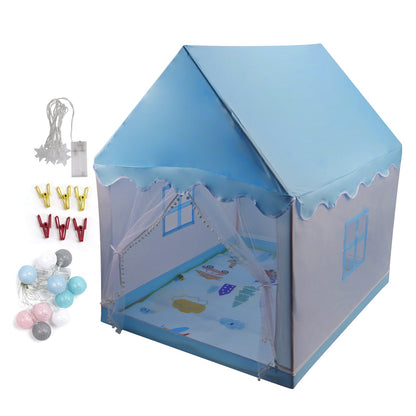 Kids Indoor Play Tent for Boys & Girls Assembly Tent with Metal Frame Blue