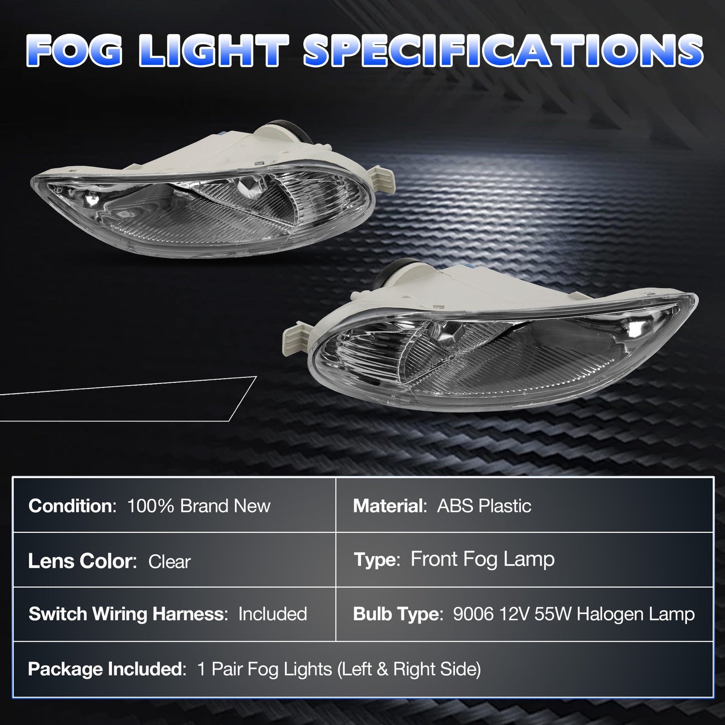 Pair Fog Lights-Driving Fog Lamps For 2002-2008 Toyota Camry Corolla Solara
