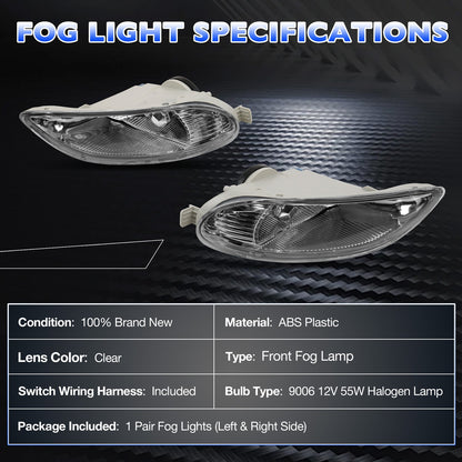 Pair Fog Lights-Driving Fog Lamps For 2002-2008 Toyota Camry Corolla Solara