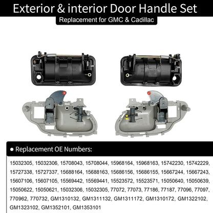 Exterior & Interior Door Handles for 1988-2000 GMC C/K 1500 2500 3500 Suburban