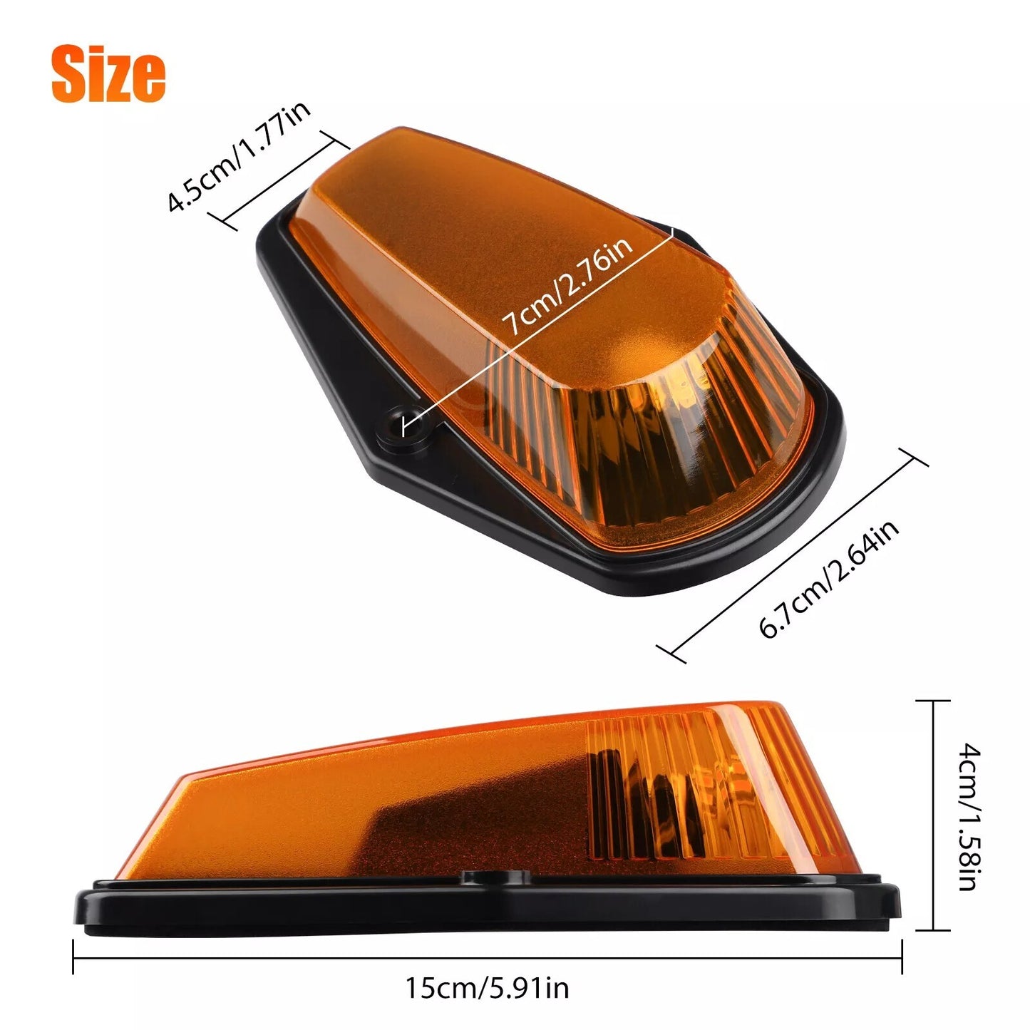 5Pcs For Ford F150 F250 F350 1980-1997 Roof Top Cab Lights Amber LED Marker Lamp