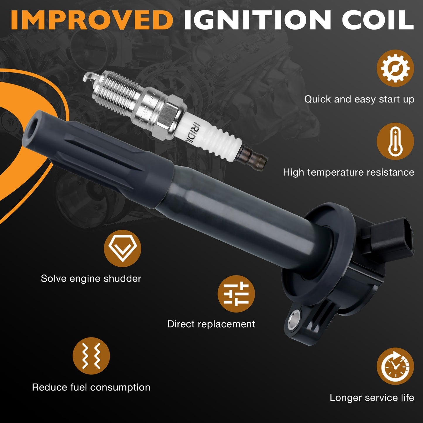 6x UF486 Ignition Coil Pack & Spark Plug Set For Ford Fusion Escape Mercury 3.0L