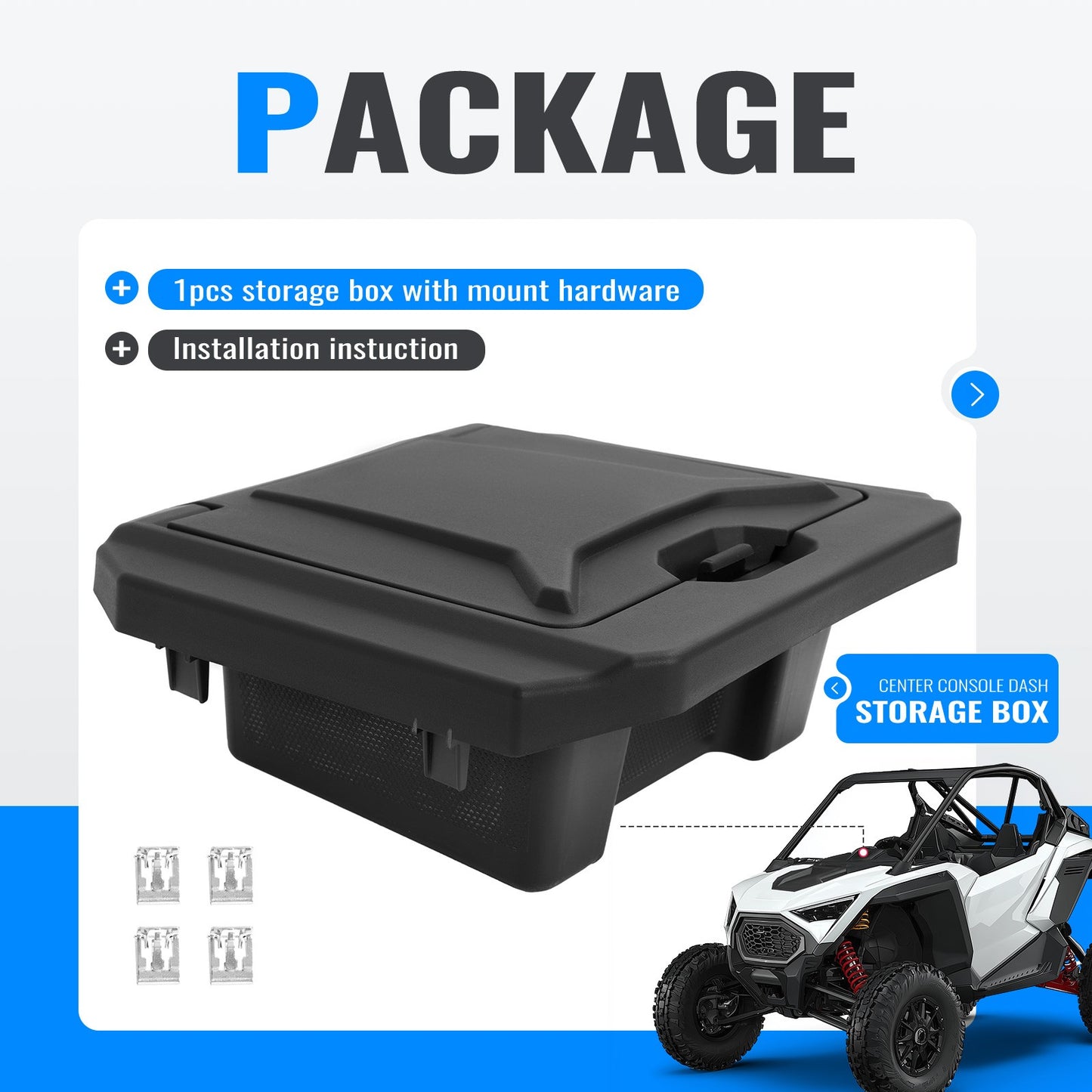 Solid Spare Center Console Dash Storage Box For Polaris RZR PRO XP /Turbo R /Pro R 20-24 22