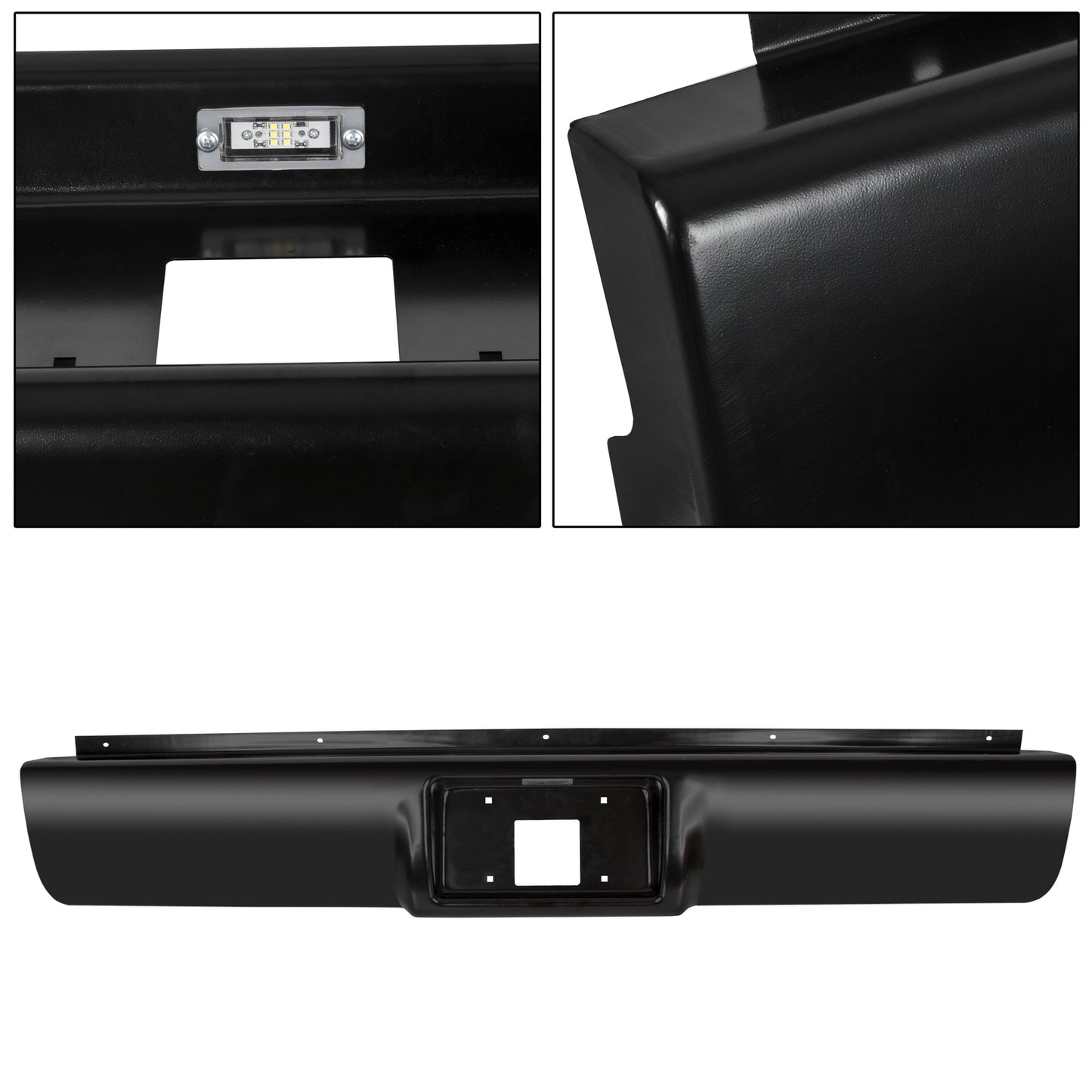 Solid Spare For 1988-1998 Chevy GMC C/K1500 2500 3500 Rear Bumper Roll pan w/ License Plate