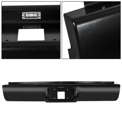 Solid Spare For 1988-1998 Chevy GMC C/K1500 2500 3500 Rear Bumper Roll pan w/ License Plate
