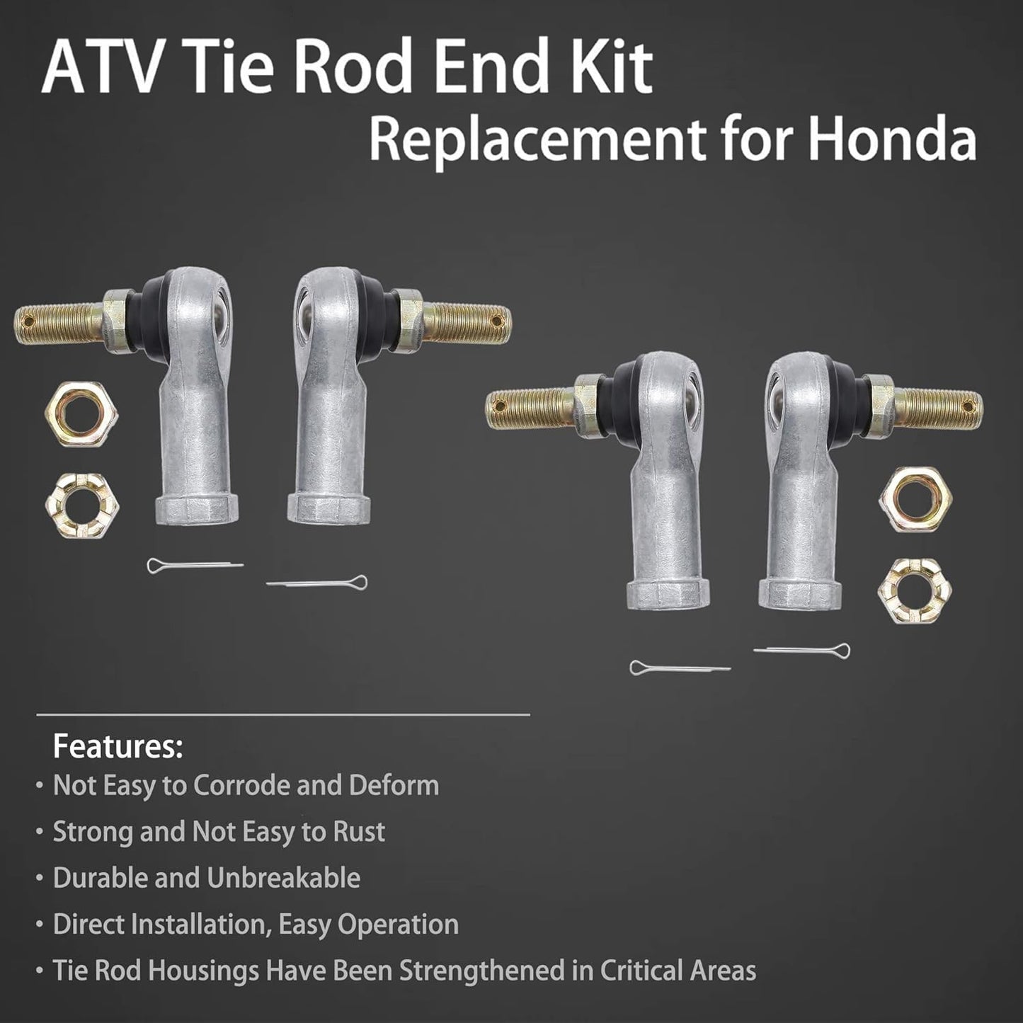 Tie Rod End Set For 1997-2017 Honda Foreman 400 450 500 Rubicon 500 Ball Joint