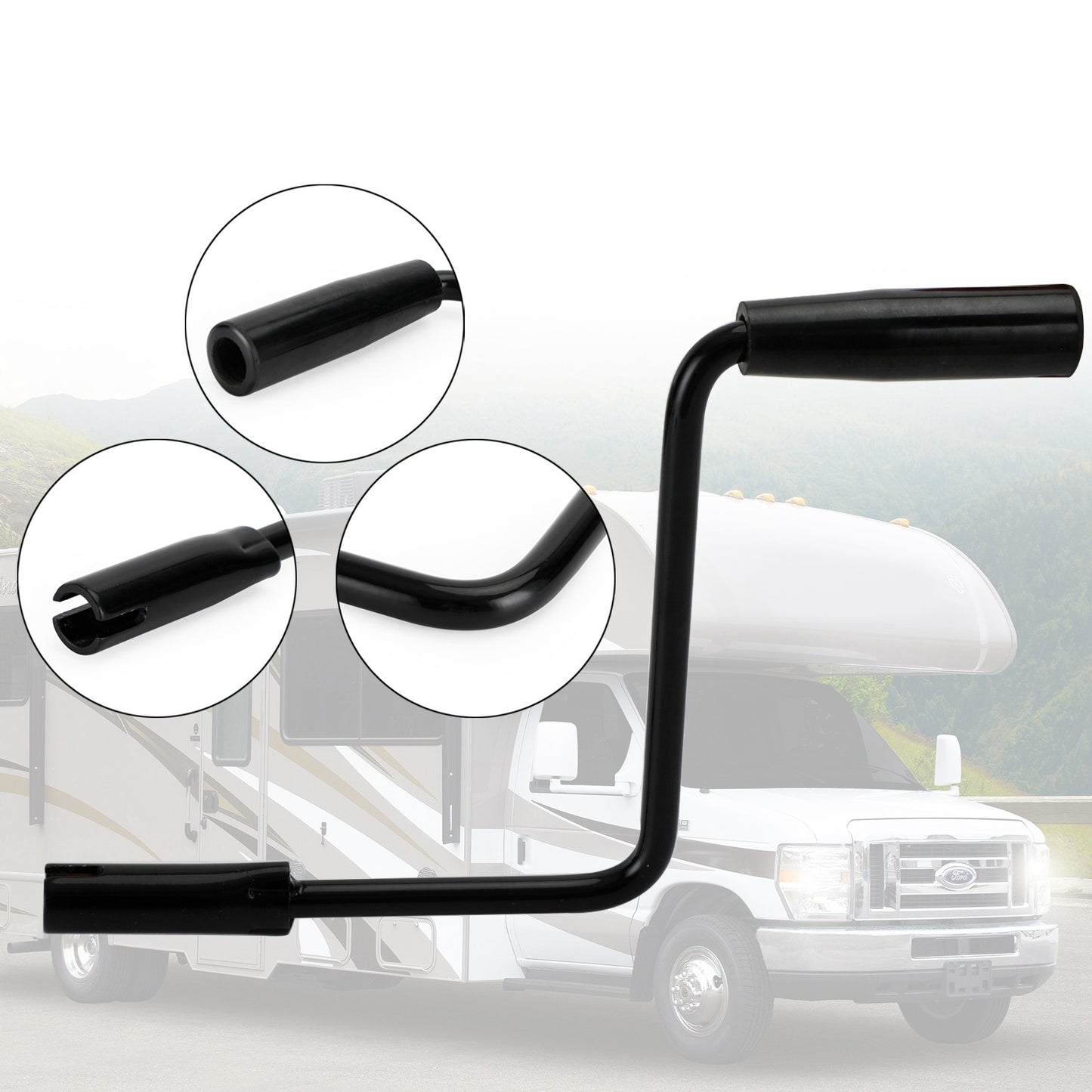 NEW Pop Up Camper Crank Handle Caravan RV Camping Canopy Rocker Black
