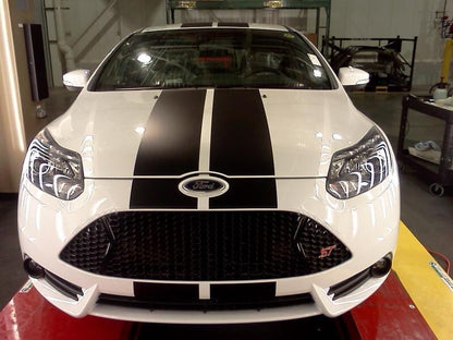 8" VINYL RALLY STRIPES RACING STRIPE KIT HOOD TRUNK ROOF BUMPERS For FORD FOCUS