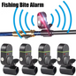 4PCS Fishing Bite Alarm,Electronic LED Clip On Fish Rod Fishing Bite Sound Alarm