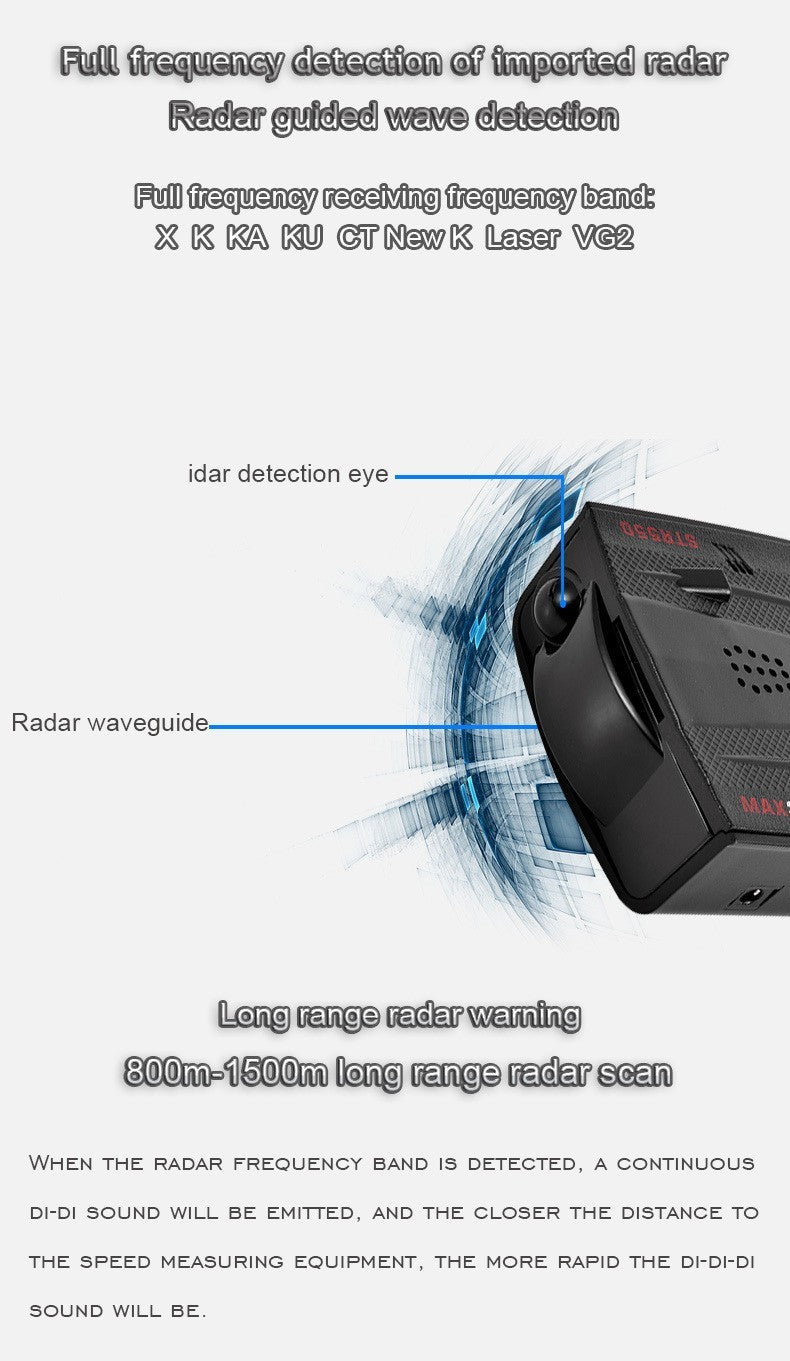 STR550 360° Car Laser Electronic Dog Speed Radar Lidar Speed Measuring Detector