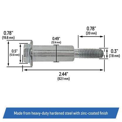 (2) Wheel Axle Bolt Screw for John Deere Walk-Behind Lawn Mowers - M110801