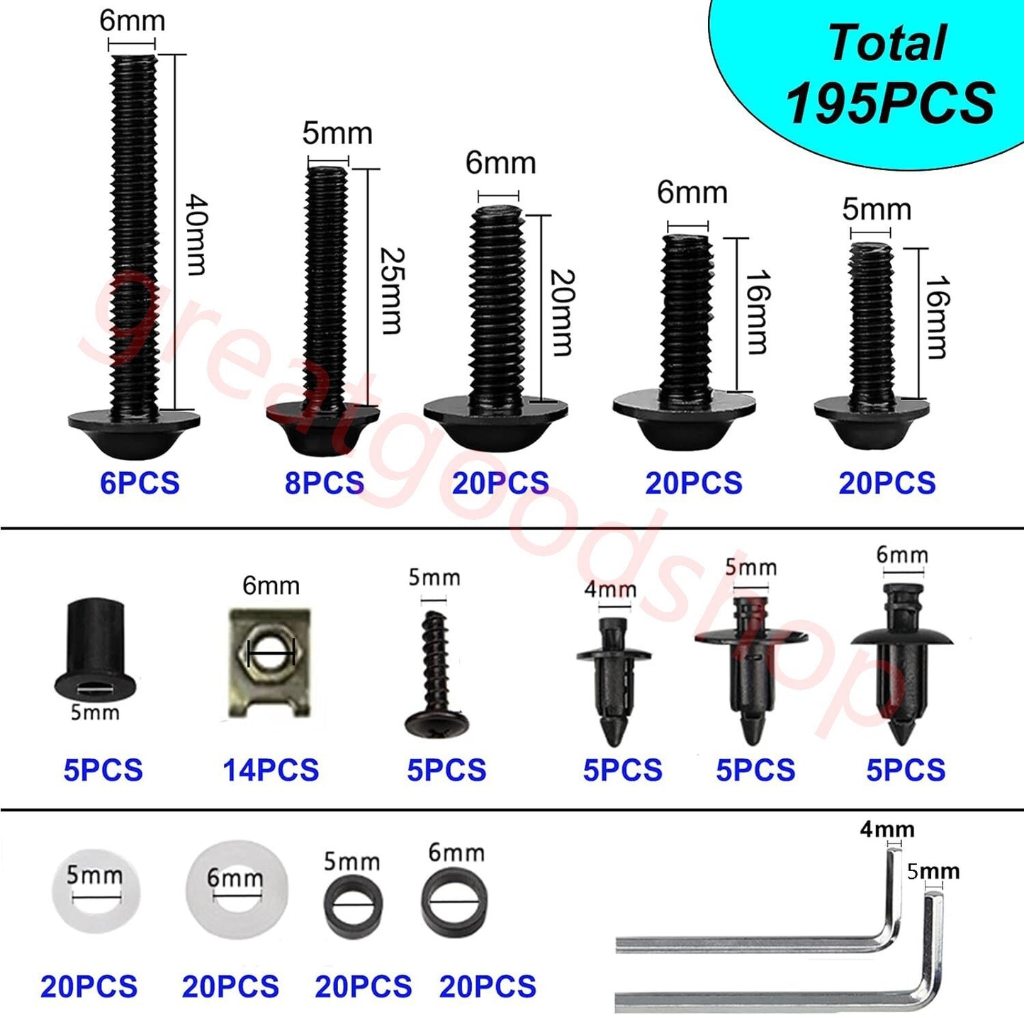 Black Complete Fairing Bolt Screws Kit For Kawasaki Ninja ZX6R 7R ZX9R ZX12R EOA