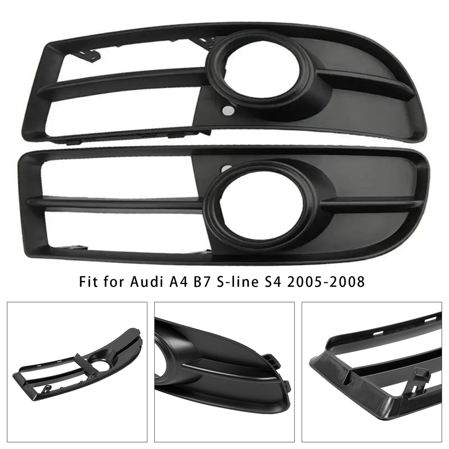 1 Pair Front Bumper Fog Light Grill Cover Bezel For Audi A4 B7 S-Line S4 05-08??