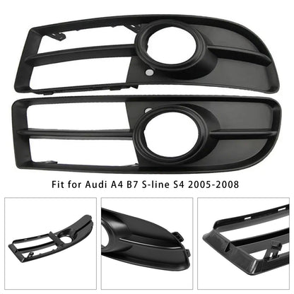 1 Pair Front Bumper Fog Light Grill Cover Bezel For Audi A4 B7 S-Line S4 05-08??