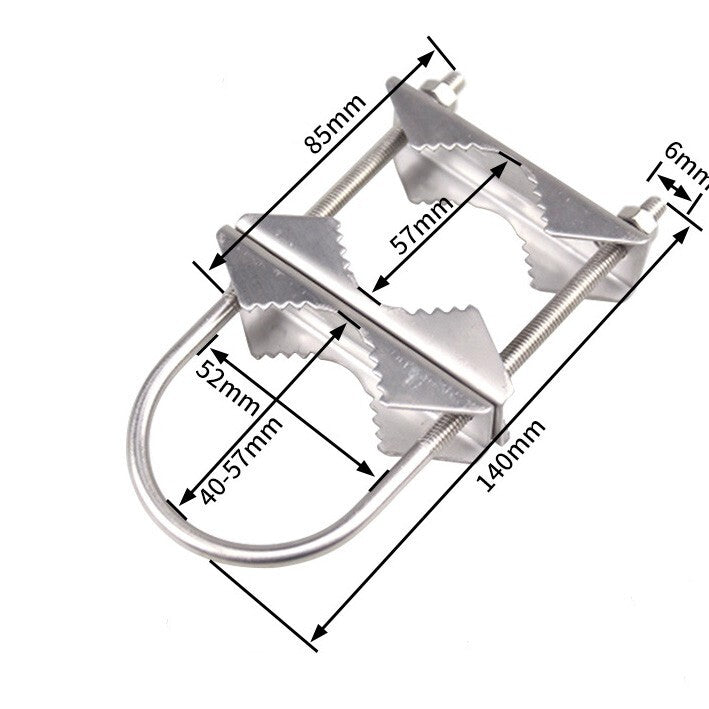 Double Antenna Mast Clamp, Antenna Mount Bracket Kit V Jaw Block with U Bolts