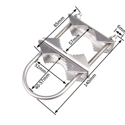 Double Antenna Mast Clamp, Antenna Mount Bracket Kit V Jaw Block with U Bolts