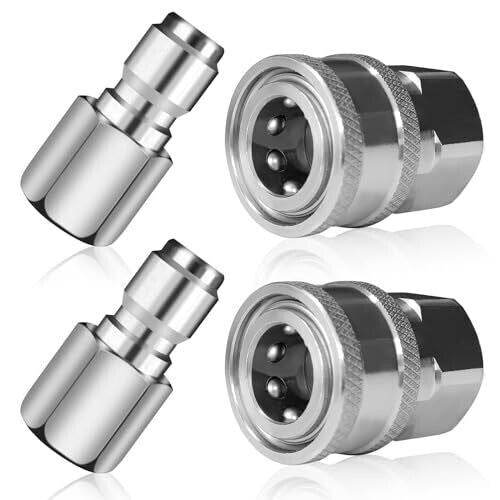 2 Sets Npt 3/8 Inch Pressure Washer Quick Connect Kit, Stainless Steel Male And