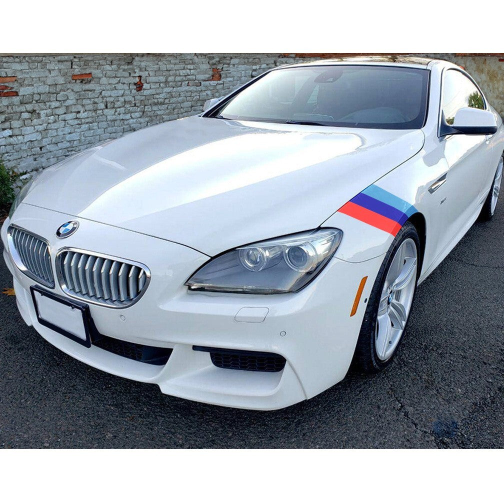 M Style Fender Stripe Hash Mark Racing Stripe Rally Decal Kit For BMW 3 Series