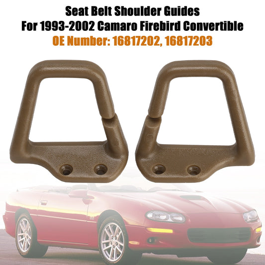 Tan Seat Belt Shoulder Guides For Camaro Firebird Convertible 1993-2002