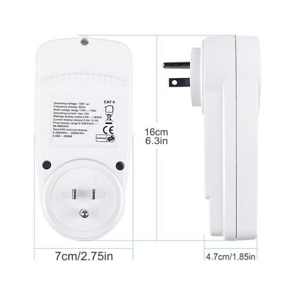 LCD Power Watt Meter Plug Consumption Electricity Usage Energy Amps Volt Monitor