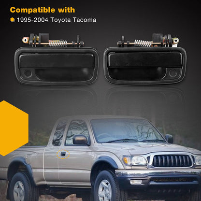 2X Metal Exterior Door Handles w/ Lock Cylinders & Key Fit 1995-04 Toyota Tacoma