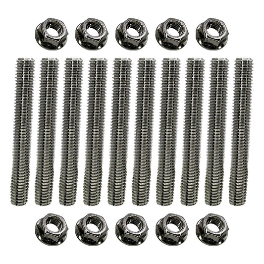 Solid Spare Stainless Exhaust Manifold Stud Kit for Ford 6.8L V10 - One Side, 10 pcs