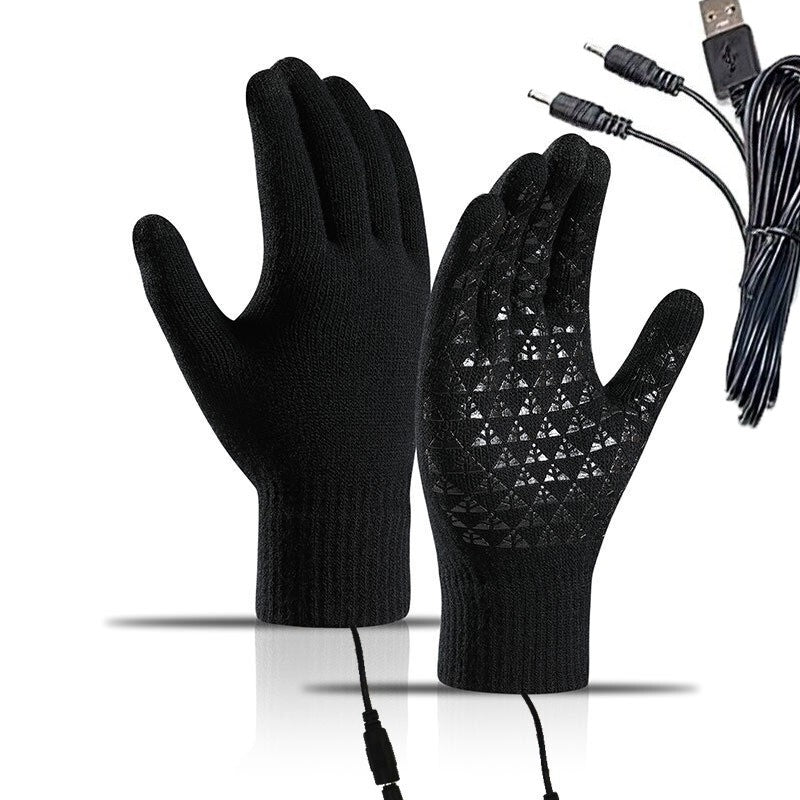 USB Heated Gloves Windproof Rechargeable Touchscreen Skiing Gloves for Men Women