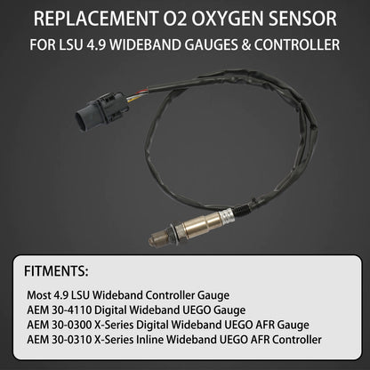 0258017025 LSU 4.9 Lambda WideBand O2 Oxygen Sensor for PLX AEM# 30-4110 30-0300