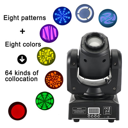 Moving Head 8 Gobo Stage Lighting RGBW LED DJ DMX Beam Bar Disco Party Light