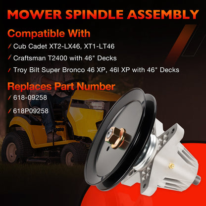 618P09258 Mower Deck Spindle For Cub Cadet XT2 XT1  MTD Craftsman Troy-Bilt 46in