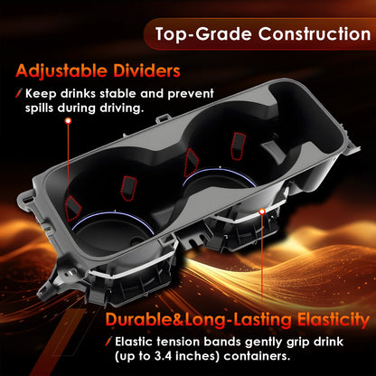 Upgrade Center Dual Cup Holder w/ Wireless Charging Fit 2020-2025 Ford Explorer