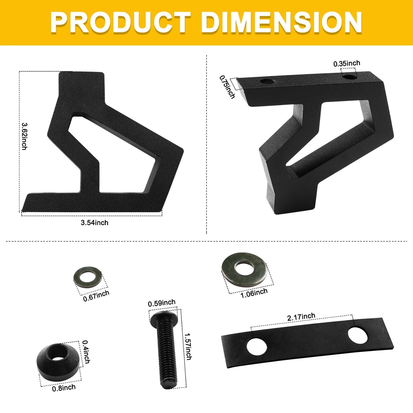 Hi-Lift Jack Mounting Bracket For 07-18 Jeep Wrangler JK Hood Hinge Bracket Kit