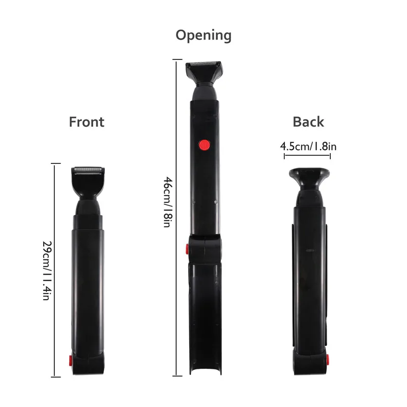 Electric Back Shaver For Men Long Handle Body Hair Removal Razor USB Recharge