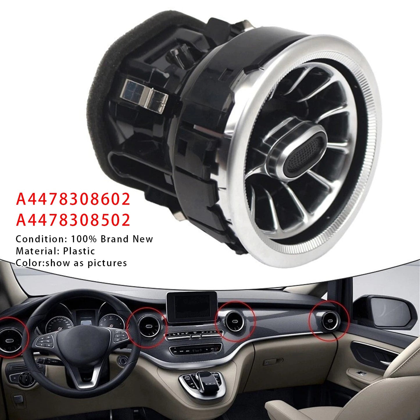 Dashboard Climate Air Outlet A4478308602 For Mercedes Benz V Class W447 Vito