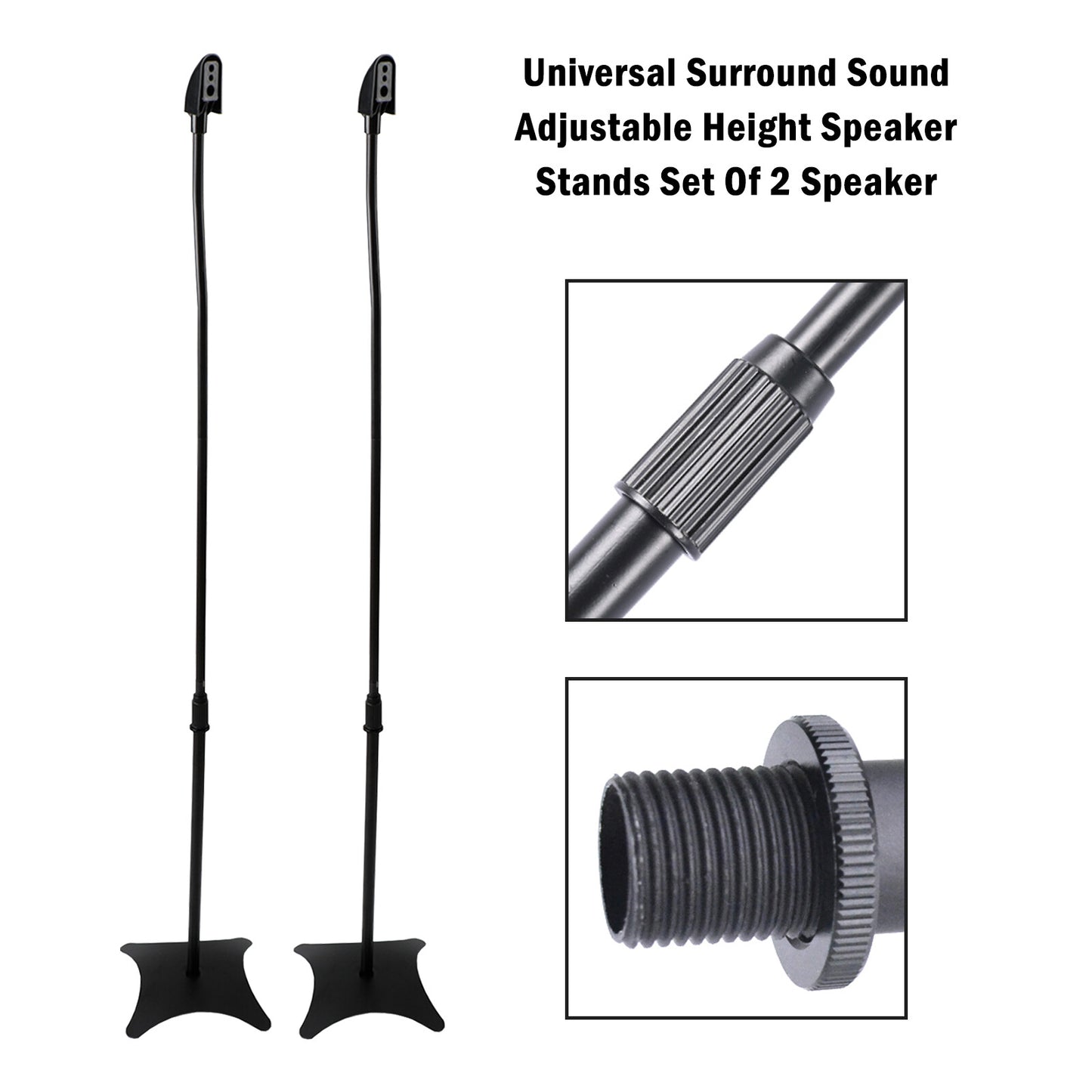 Universal Surround Sound Adjustable Height Speaker Stands Set Of 4 Speaker
