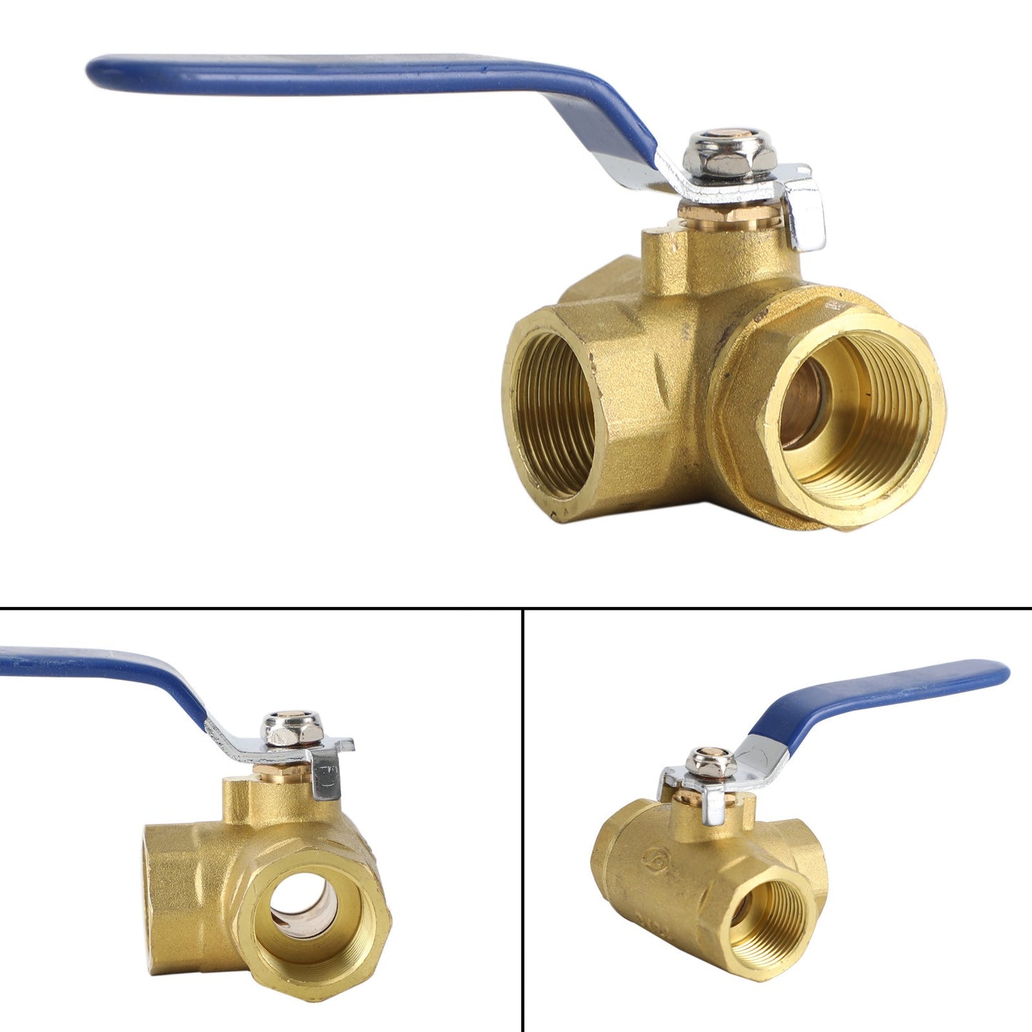 ??G3/4" 3 Way Ball Valve Three T Port Brass Female Type For Water Oil And Gas
