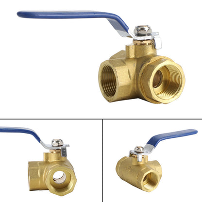 ??G3/4" 3 Way Ball Valve Three T Port Brass Female Type For Water Oil And Gas
