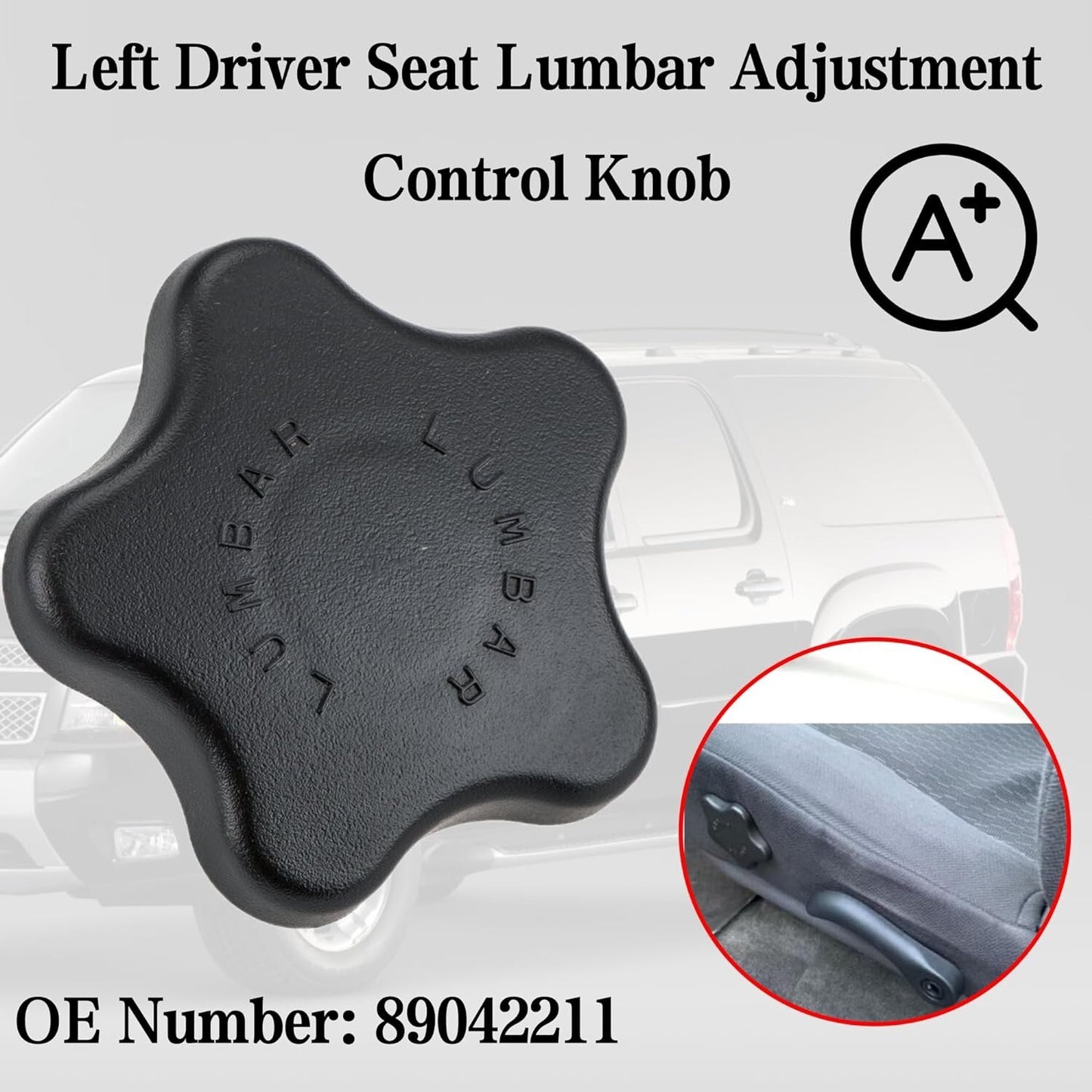 Fits 2002-09 Chevrolet Trailblazer GMC Envoy Lumbar Seat Knob Ebony Back Adjust