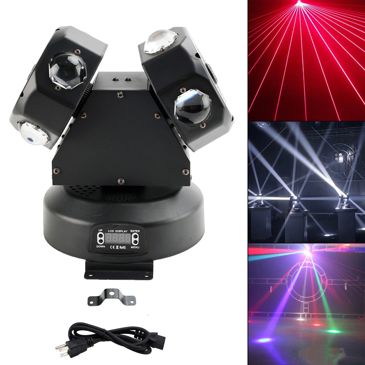 120W Moving Head Light 8 LED Rotating Beam Light RGBW Stage Light DJ Lighting