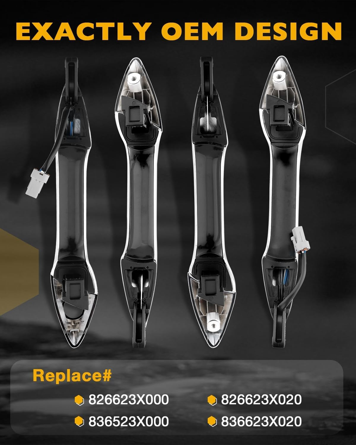 Outside Exterior Door Handle Set Fit 2011-2016 Hyundai Elantra Chrome 836623X020