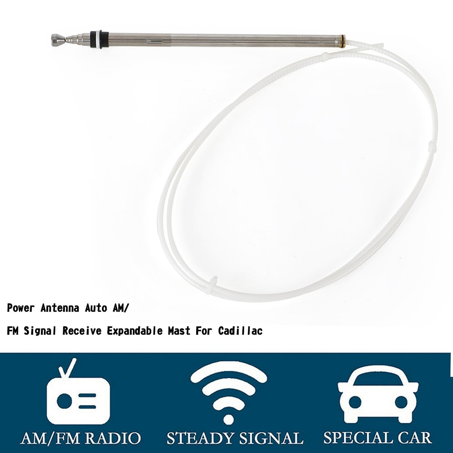 ??Power Antenna Auto AM/FM Signal Receive Expandable Mast For Cadillac