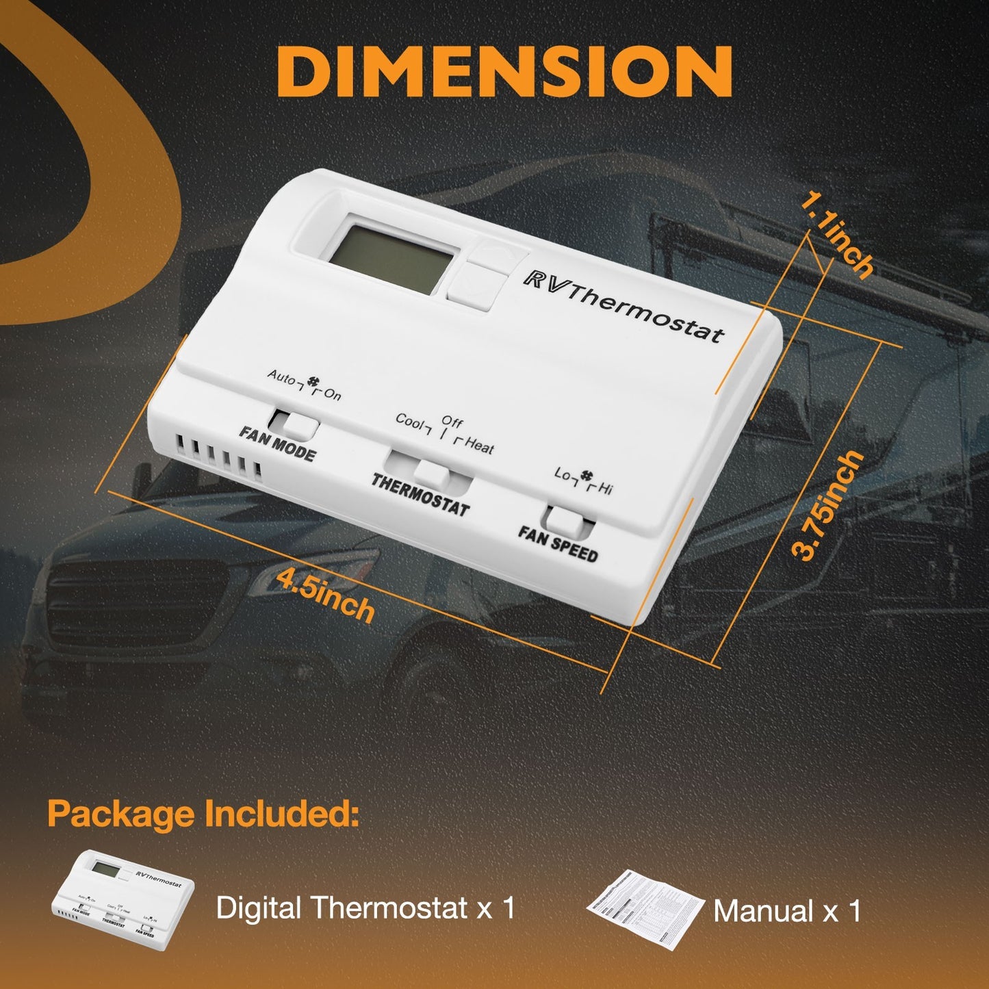 83303862 White RV Digital Thermostat For Coleman Mach Air Conditioners 8330-336