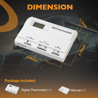 83303862 White RV Digital Thermostat For Coleman Mach Air Conditioners 8330-336