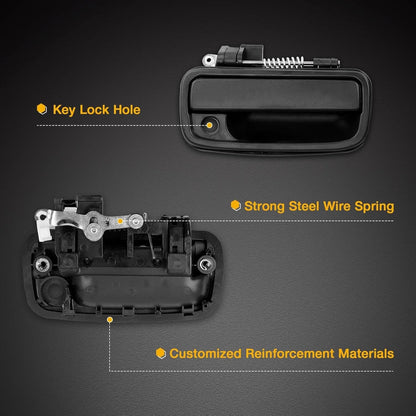 2X Exterior Door Handle w/ Lock Cylinders & Keys Set For 1995-2004 Toyota Tacoma