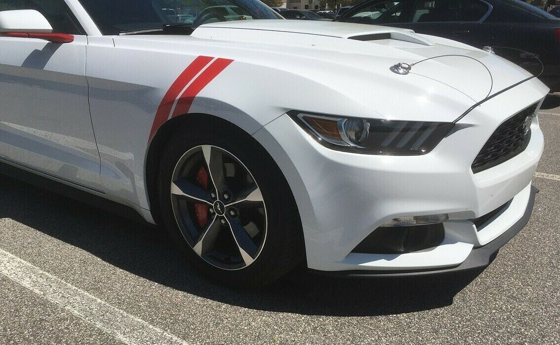4" Dual Fender Stripe Hash Mark Stripe Decal Graphic Kit For FORD MUSTANG
