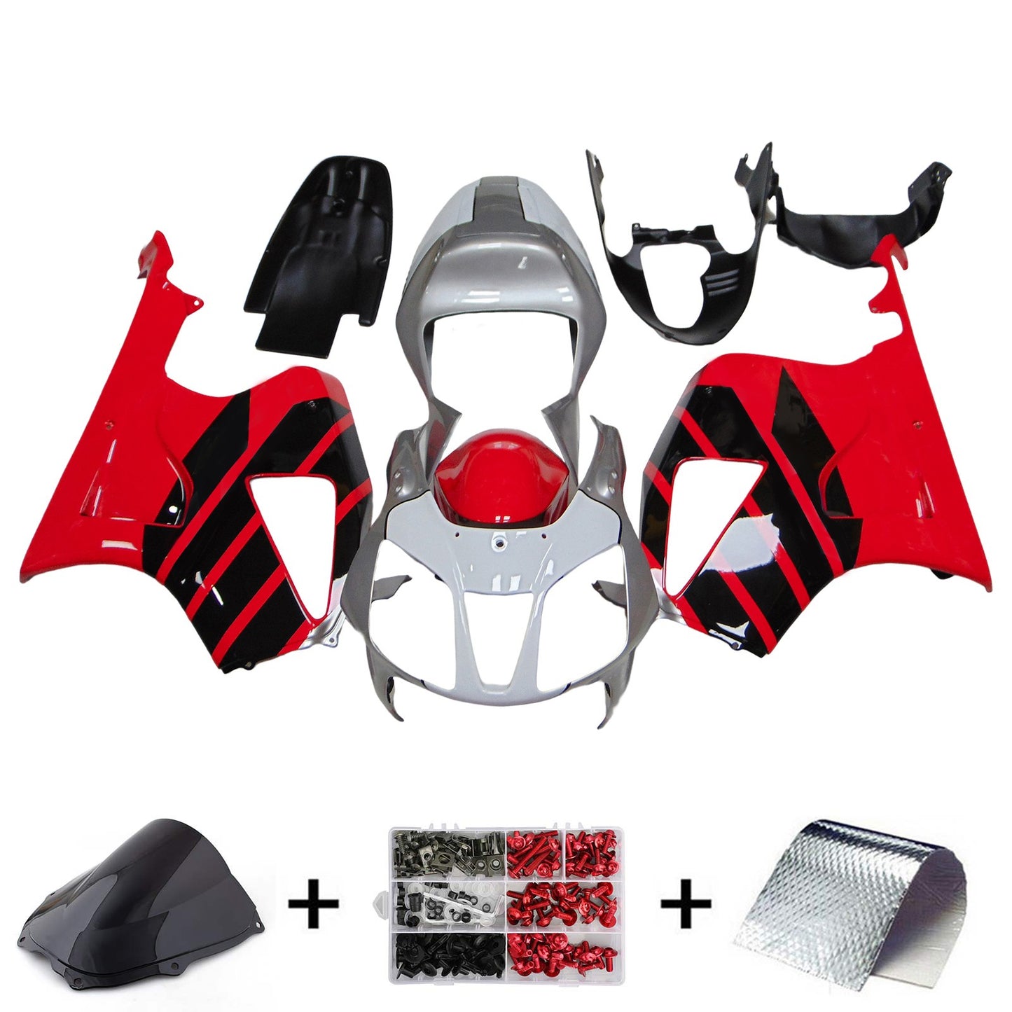 Amotopart Injection Fairing Kit Bodywork For Honda VTR1000 RC51 2000-2006 Red