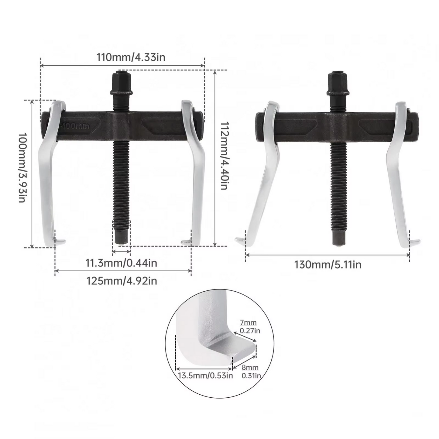 2 Jaw Gear Pulley Bearing Puller Remover Extractor 4" Car Motorcycle Hand Tool