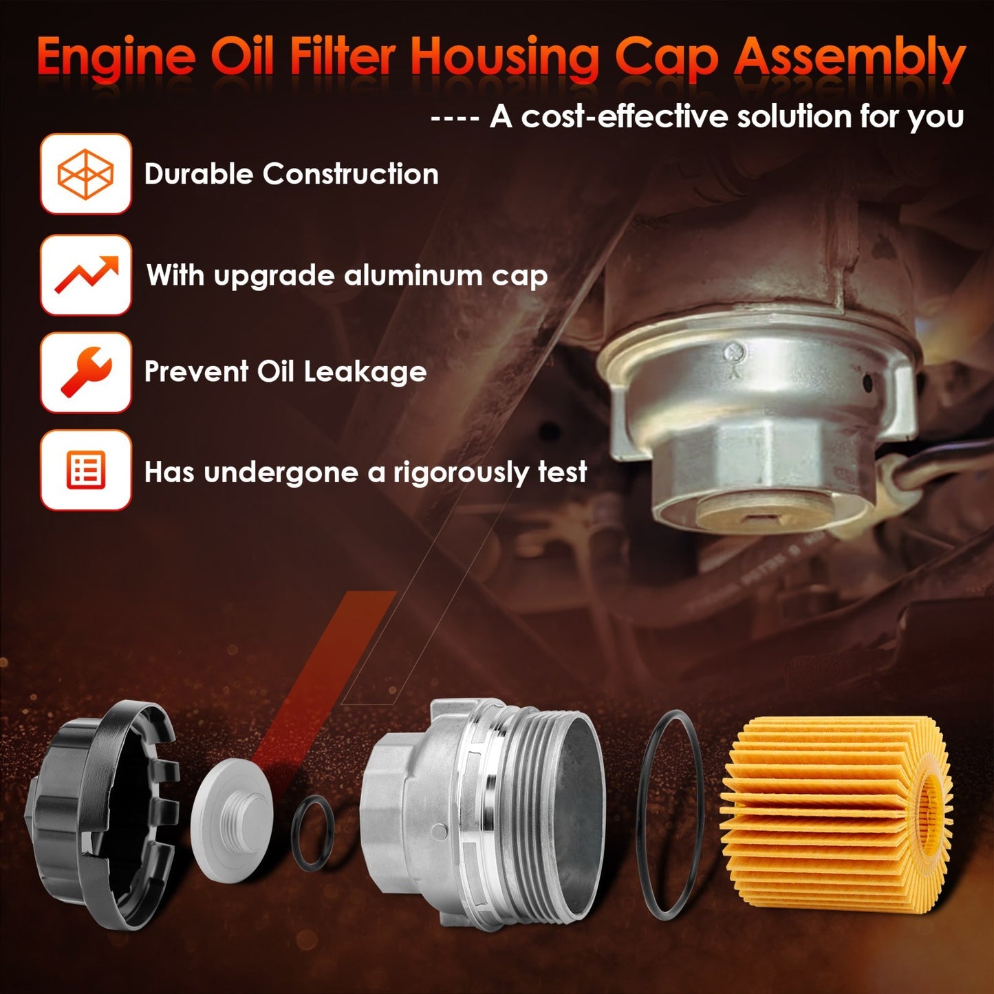 Oil Filter w/ Housing Cap Kit For 2005-21 Toyota Lexus Camry 4Runner 15620-31060